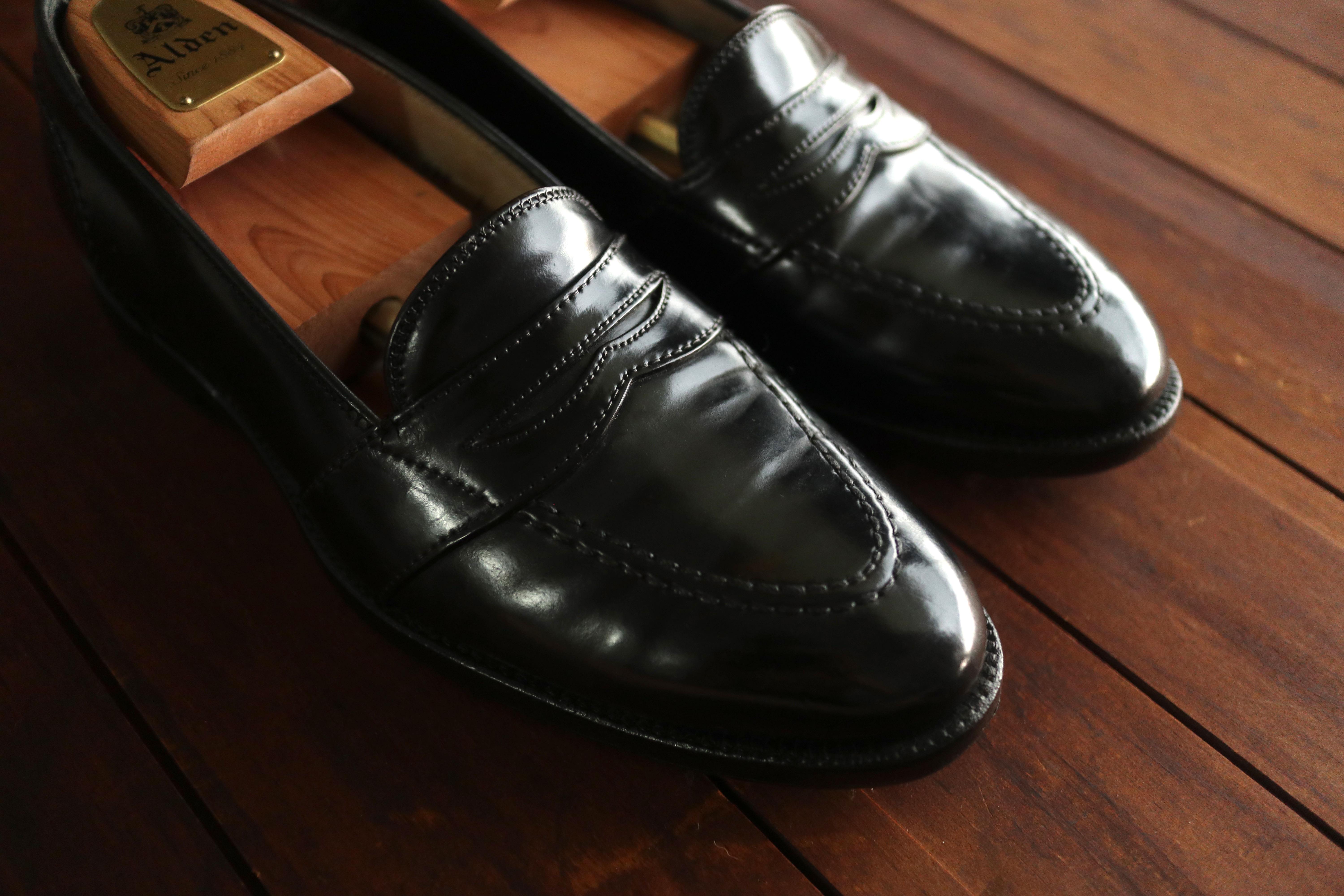 Alden Black Shell Cordovan Full Strap Loafer 6845 US 8C