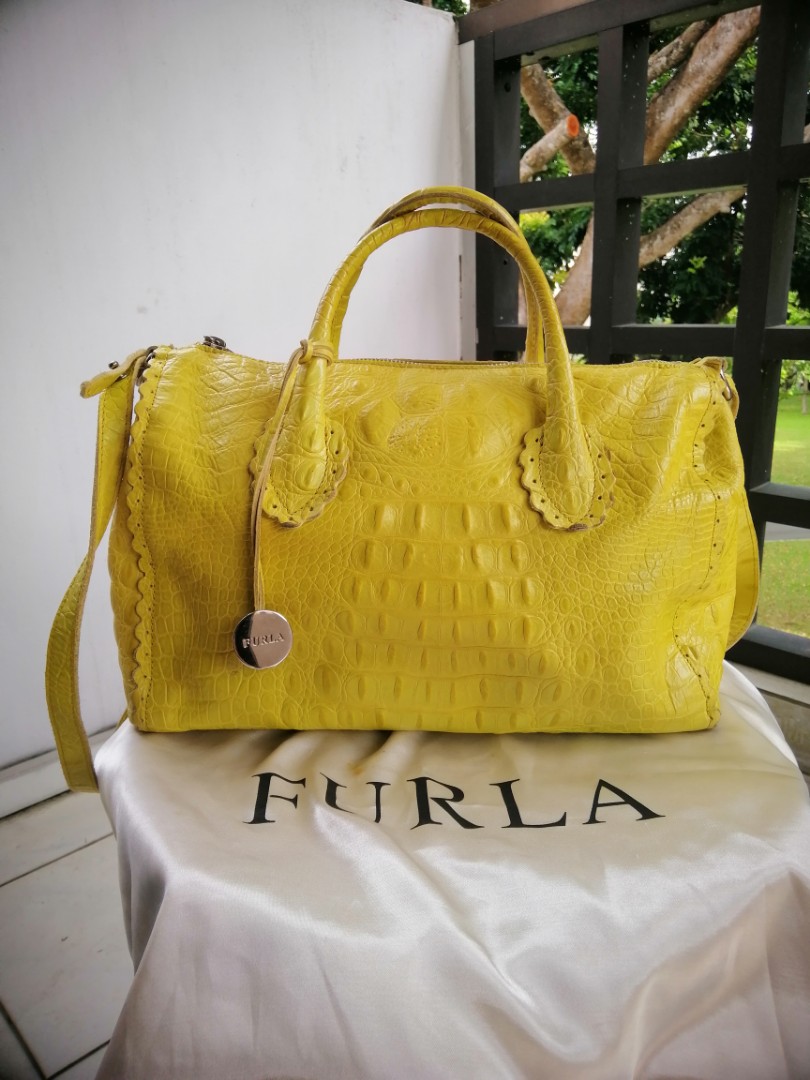 Furla sale crocodile handbag