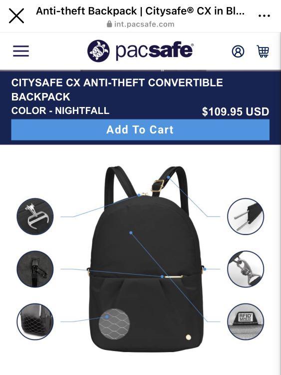 pacsafe packable backpack