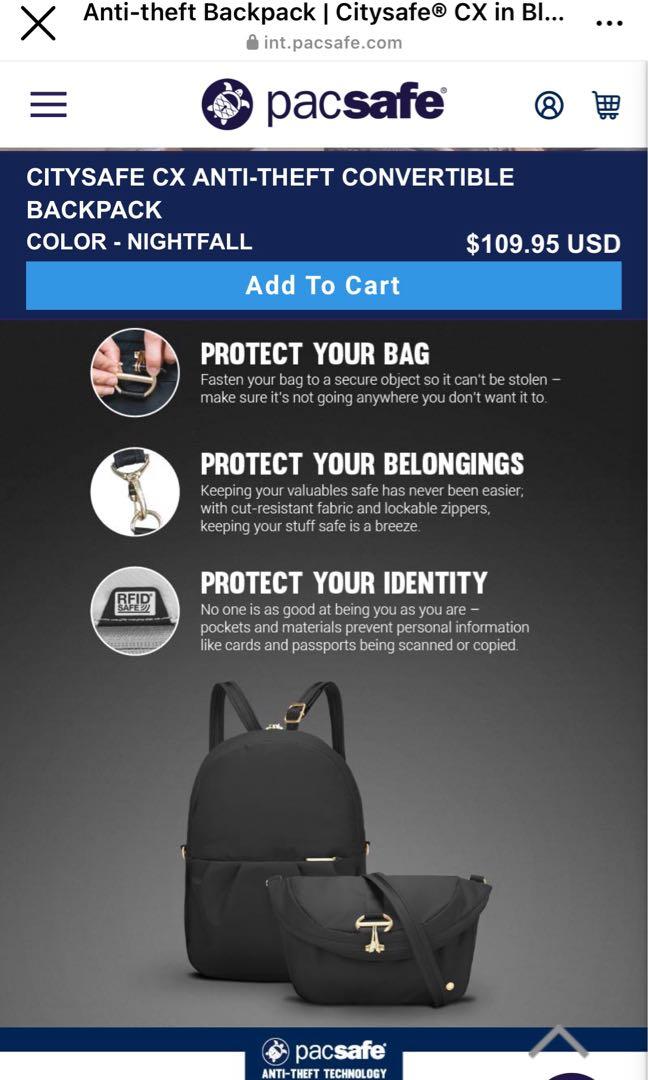 pacsafe packable backpack