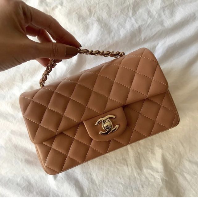 Chanel 21P Caramel Mini Rectangle CF (PROMO), Luxury, Bags & Wallets on  Carousell