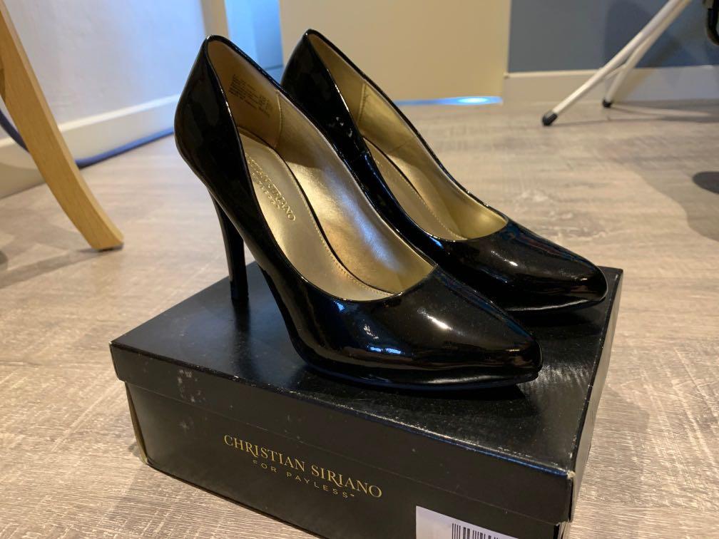 Christian Siriano Patent black heels 8.5 Women s Fashion Footwear Heels on Carousell