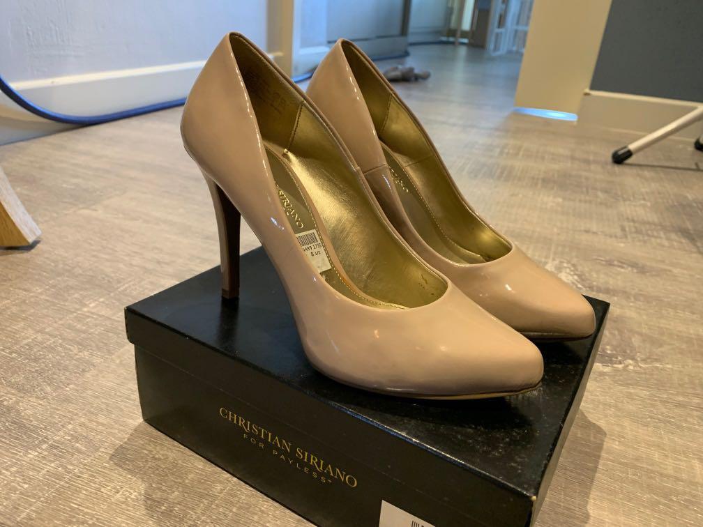 Christian Siriano Patent Nude heels Sz 8.5 Women s Fashion
