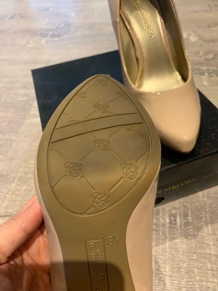 Christian Siriano Patent Nude heels Sz 8.5 Women s Fashion