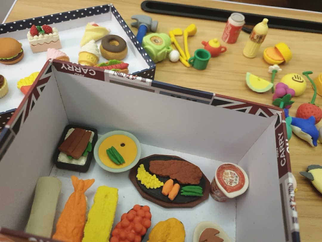 Cute erasers figurines Food , animals, Hobbies & Toys, Toys & Games