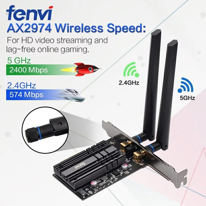 Dual Band 3000Mbps WiFi 6 Intel AX200 PCIe Wifi Adapter, Computers ...