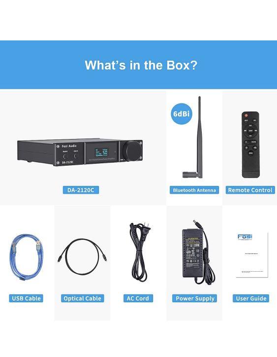 Fosi Audio DA2120C Bluetooth Amplifier 120W x2 Stereo HiFi 2.1 Channel
