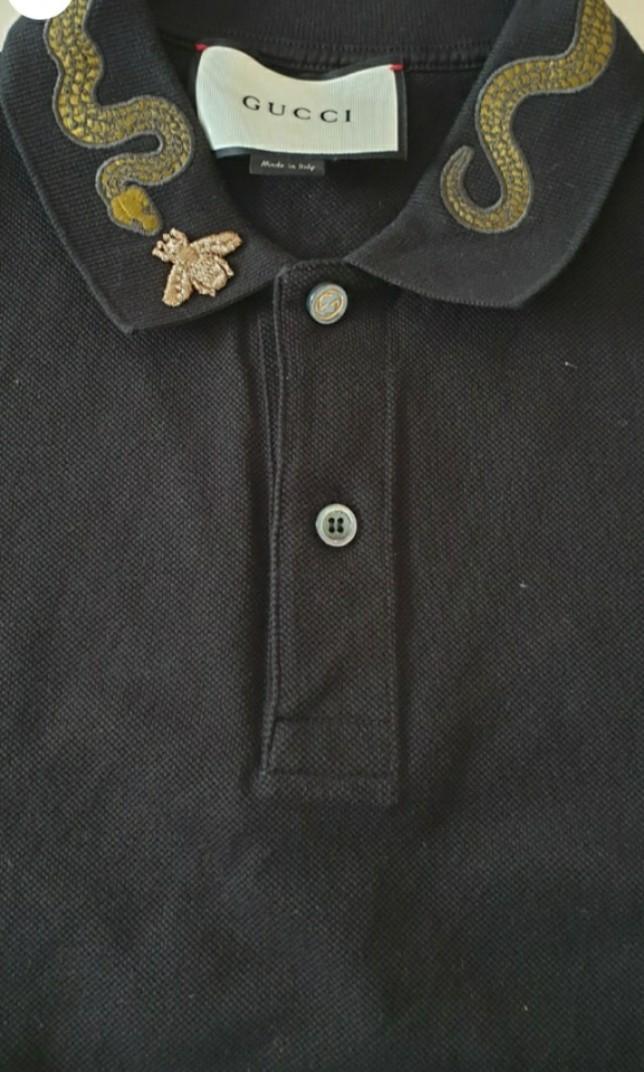 Gucci Snake Hornet Bee Embroidered Shirt, Luxury, Apparel on Carousell
