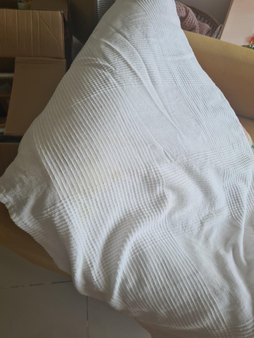 Ikea large cream indira throw Furniture Home Living Home Decor Cushions Throws on Carousell