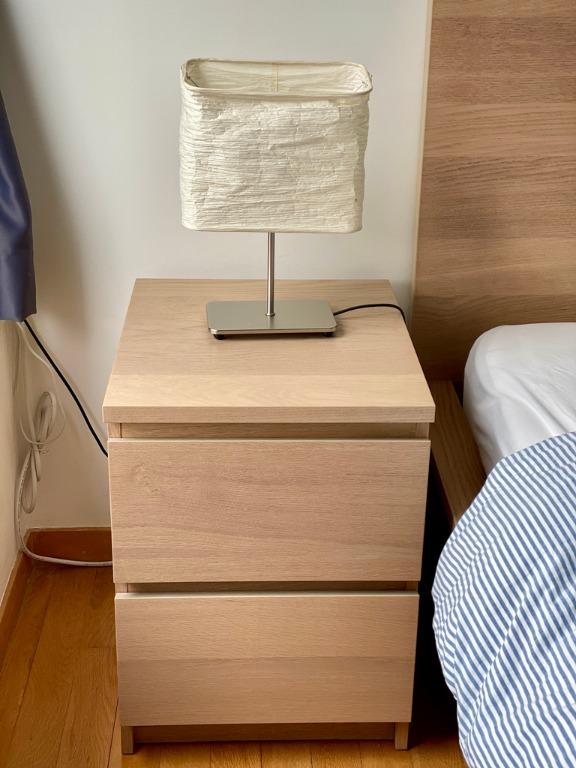 IKEA MALM Bedside Table Drawers x2 + Free Bedside Lamps!!, Furniture