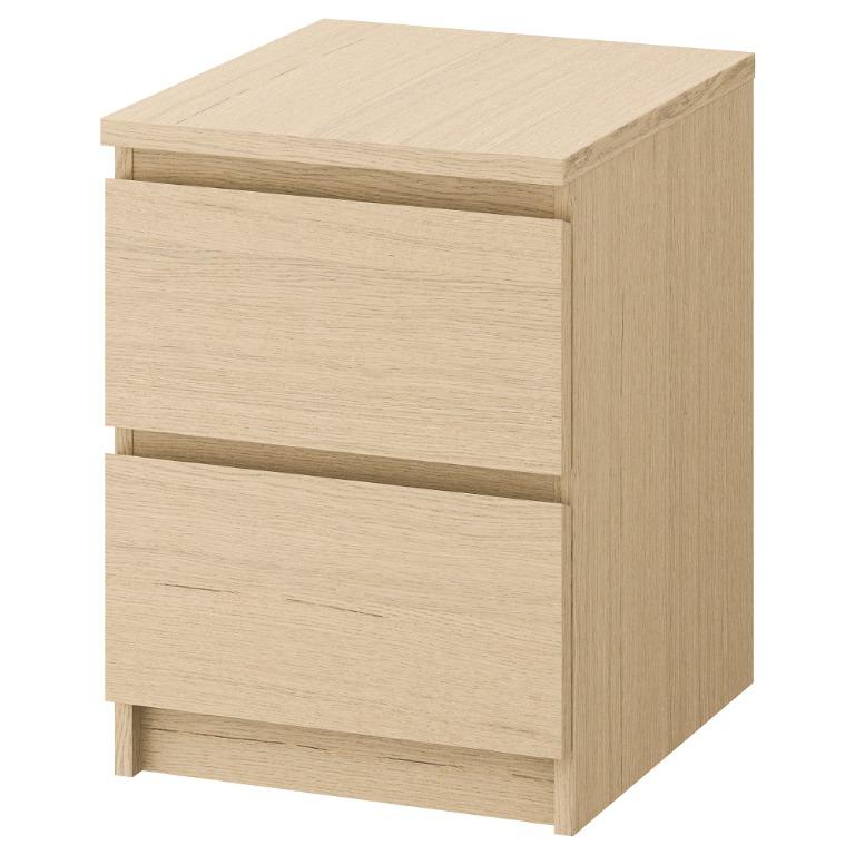 IKEA MALM Bedside Table Drawers x2 + Free Bedside Lamps!!, Furniture