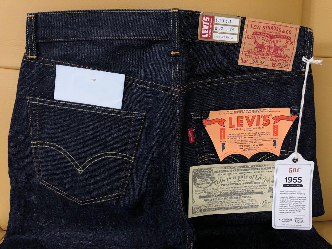 Levis LVC 55 501 (made in USA), 男裝, 褲＆半截裙, 牛仔褲