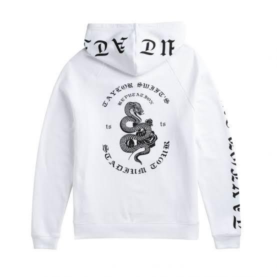 Taylor swift white tour hoodie with snake design shop