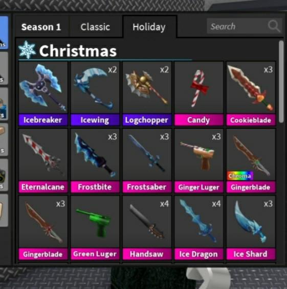 Mm2 Godly & Chroma Halloween Christmas Vintage Eternal Knifes & Gun Murder  Mystery 2 Roblox, Video Gaming, Gaming Accessories, Game Gift Cards &  Accounts on Carousell
