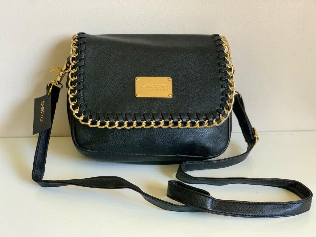 New Bebe Christine Solid Black Shoulder Crossbody Sling Bag Purse 79 Sale Women S Fashion Bags Wallets Cross Body Bags On Carousell