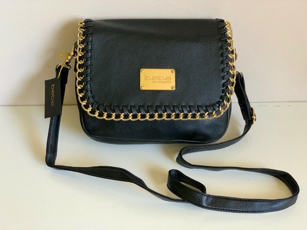 New Bebe Christine Solid Black Shoulder Crossbody Sling Bag Purse 79 Sale Women S Fashion Bags Wallets Cross Body Bags On Carousell