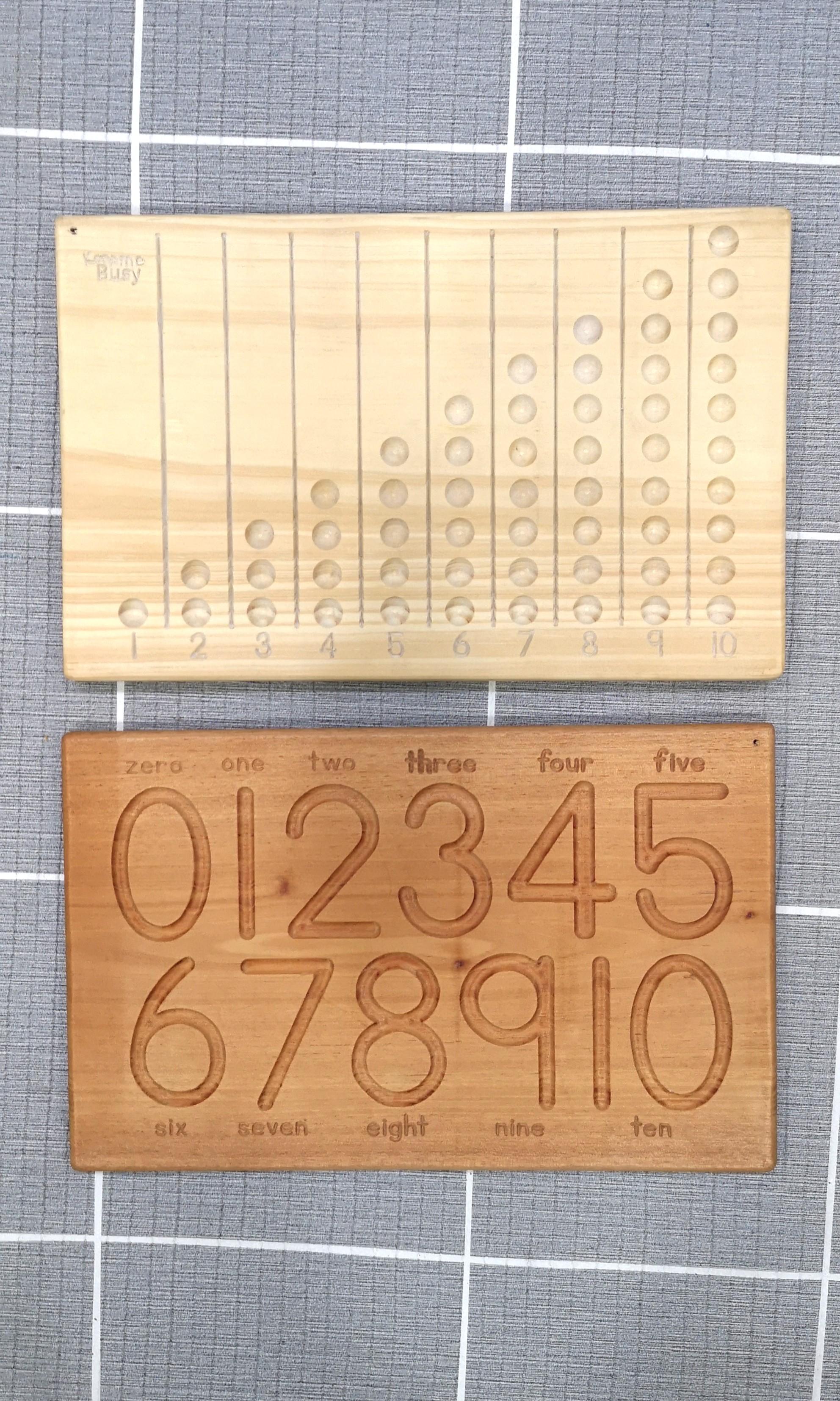 Number Tracing Wooden Board