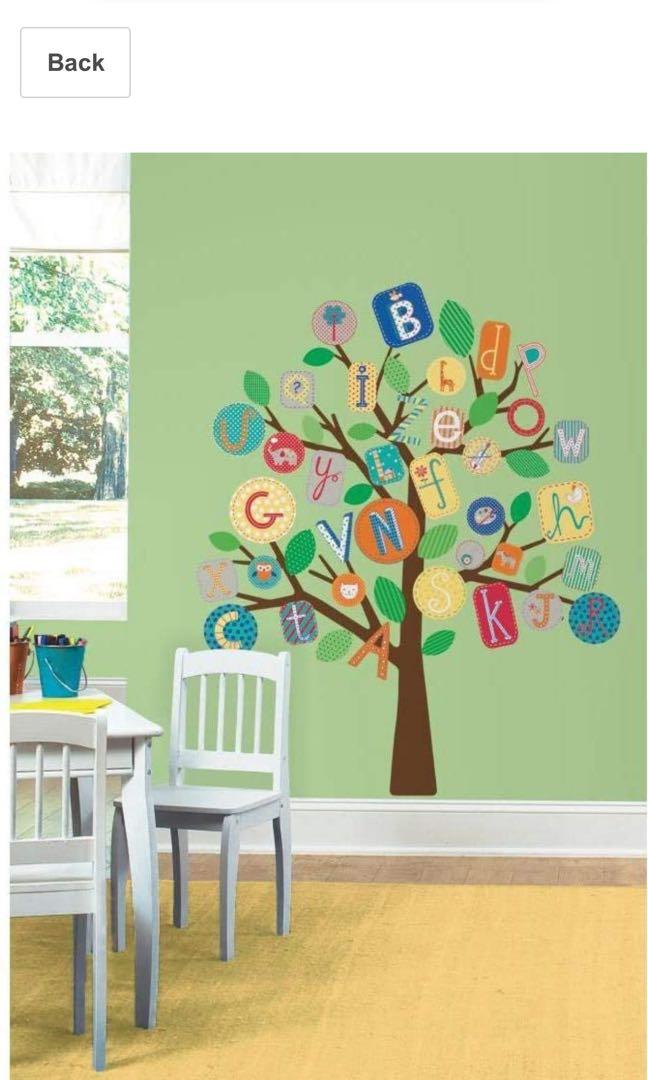 Nursery Baby Room Wall Decal Abc Alphabet Tree Roommate Babies Kids Infant Playtime On Carou - Abc 123 Wall Decals