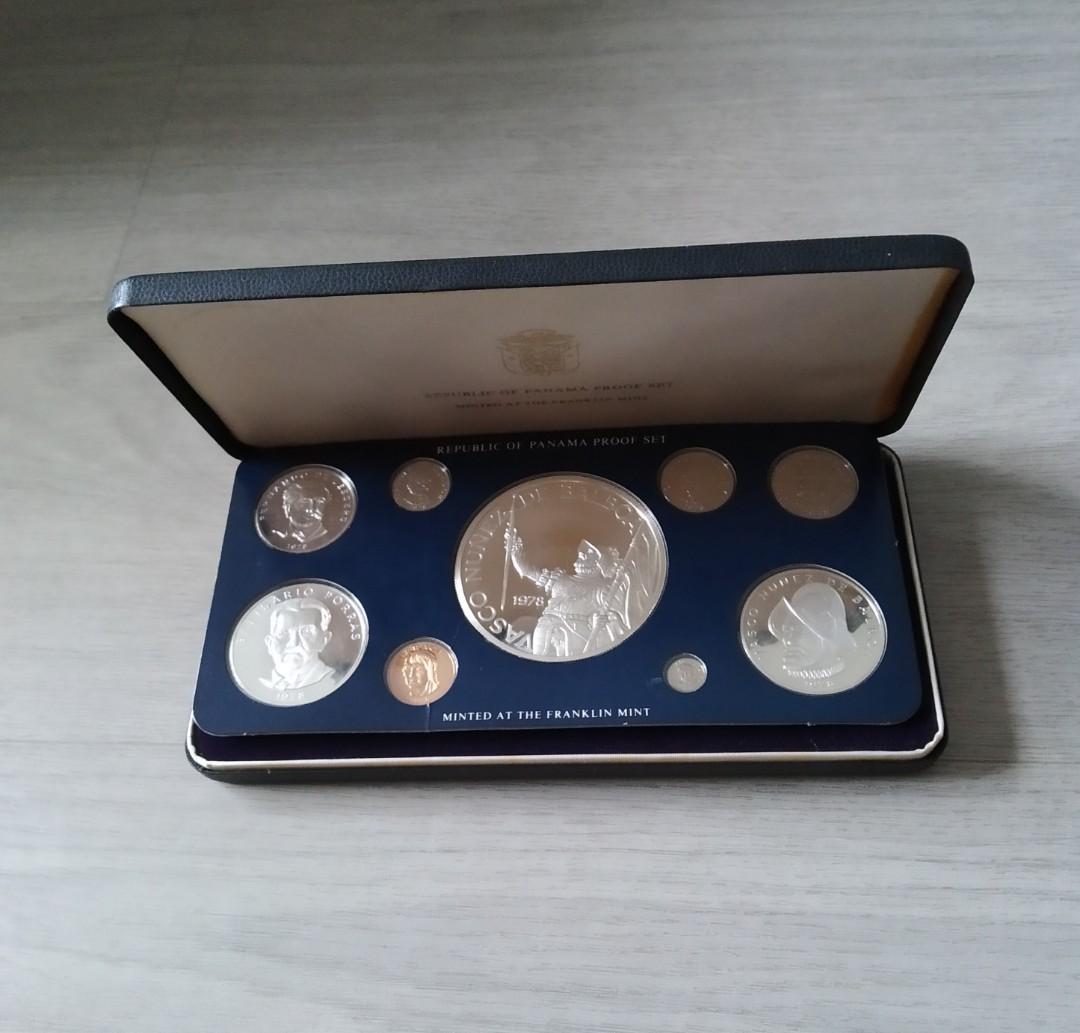Panama 1978 9 Coin 3 Silver Total ASW 5.6932 oz Proof Set With