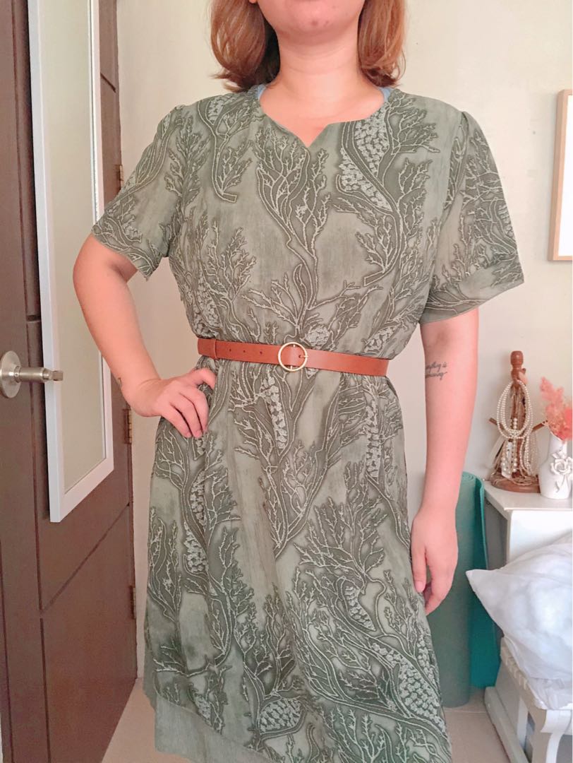 3 FOR 100 PLUS SIZE Sage Green dress ...