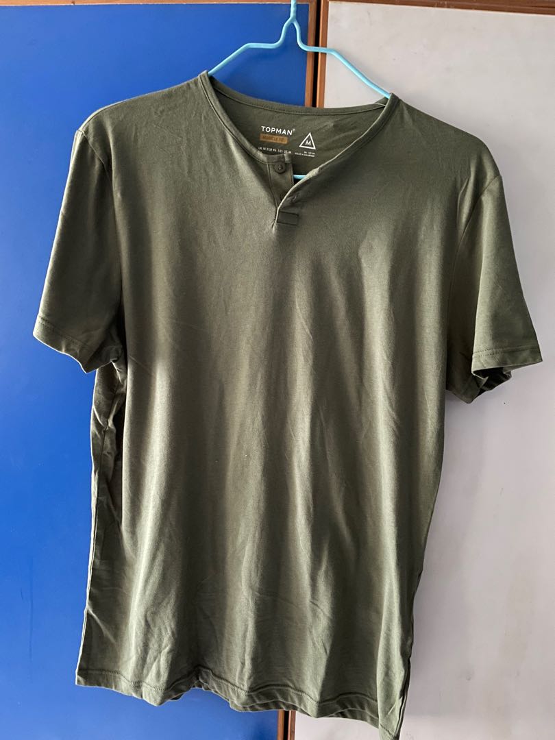 Topman Olive Green Tshirt, Men's 