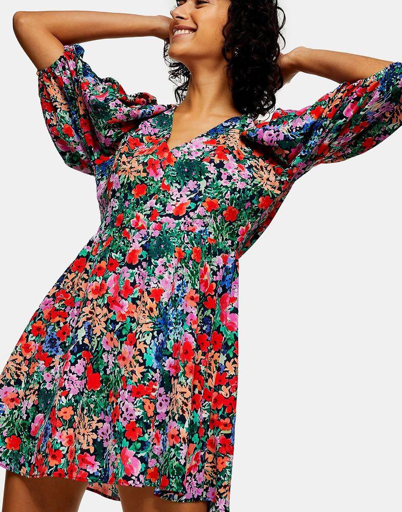 Topshop puff discount sleeve dress