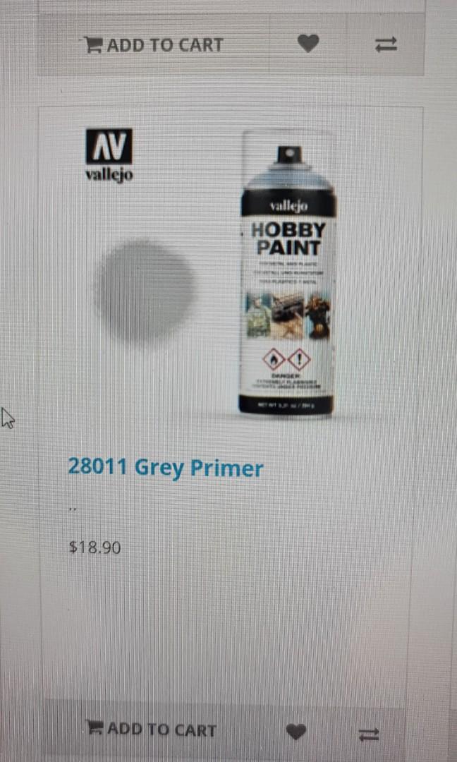 Vallejo Hobby Paint Grey (28011) Plastic Model Kit Paint Aerosol