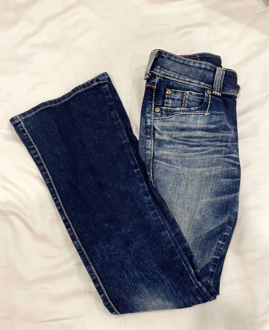 vintage bootcut low waisted flare blue y2k dark wash denim jeans, Women's  Fashion, Bottoms, Jeans & Leggings on Carousell