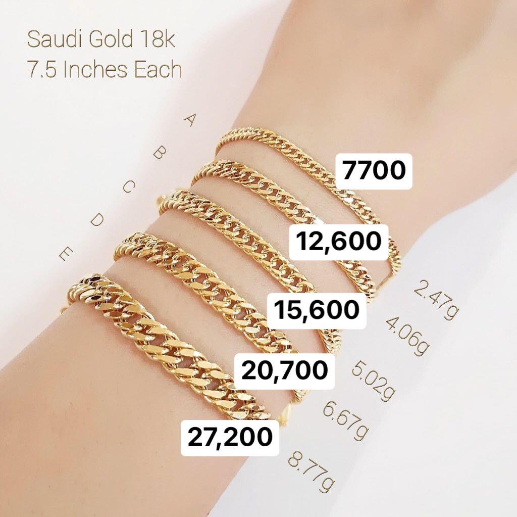 18k saudi gold, Women's Fashion, Jewelry & Organizers, Bracelets