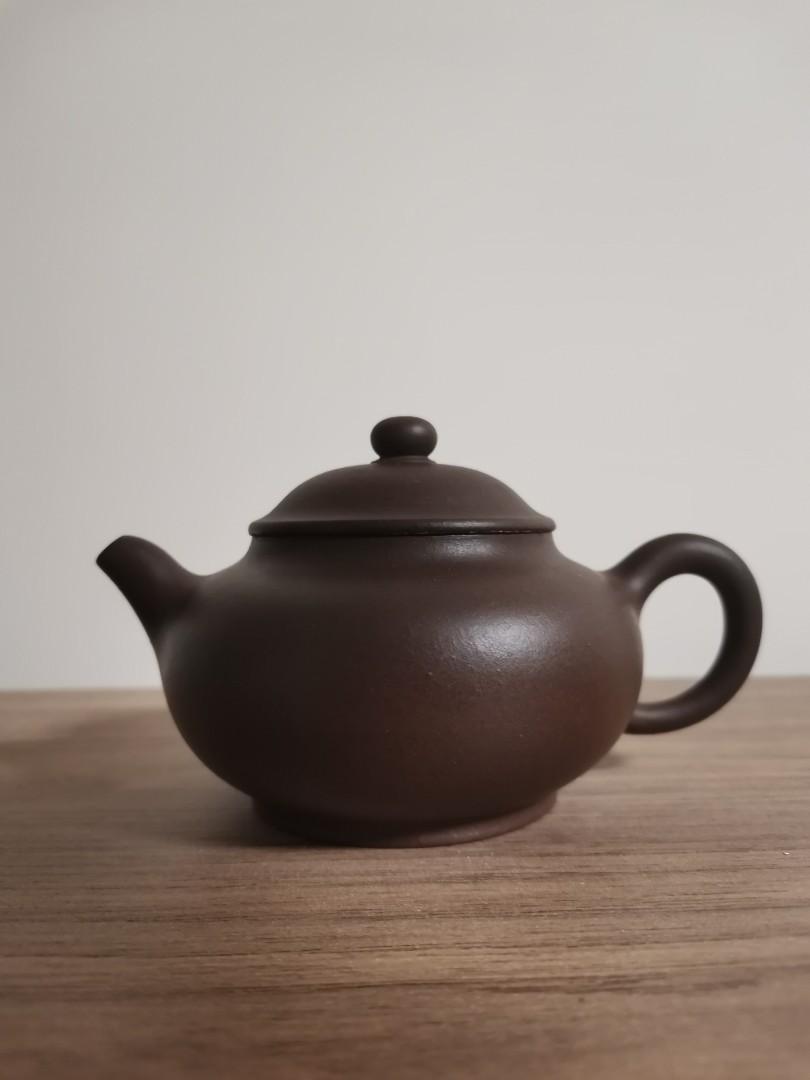 玄関先迄納品 中国宜興 茶壺 高さ約11cm 在銘 朱泥 急須 紫砂 煎茶道具 
