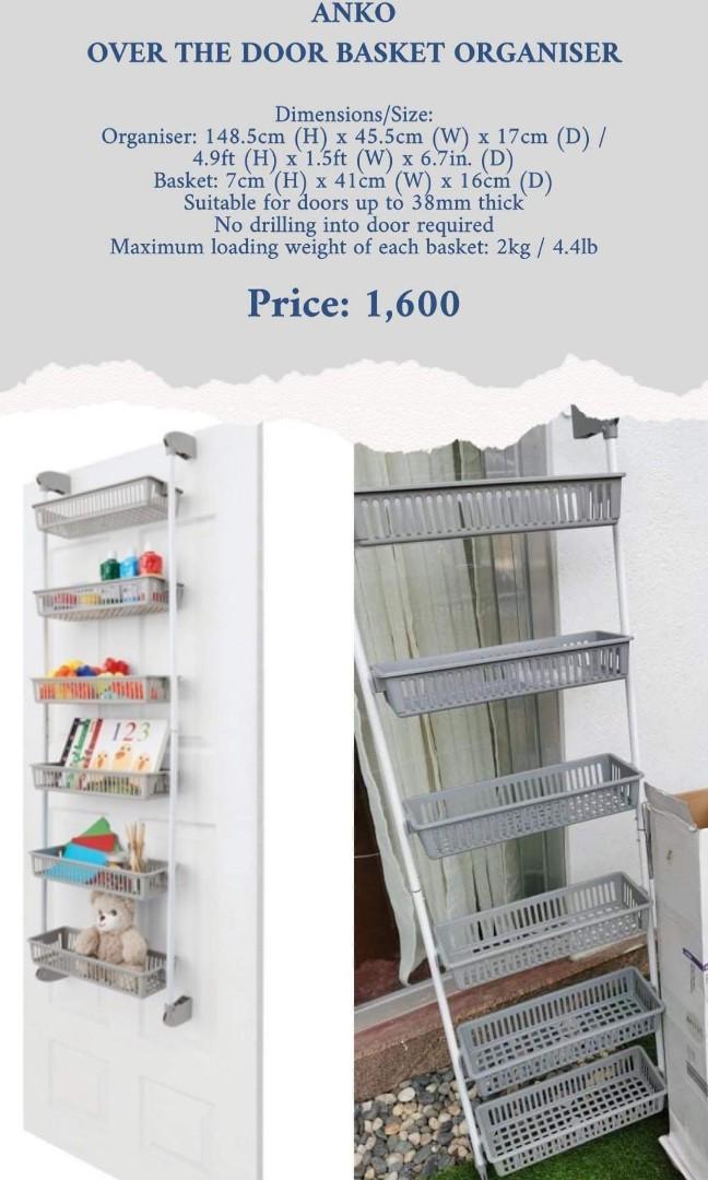 Anko Over the Door Basket Organiser, Furniture & Home Living, Bathroom