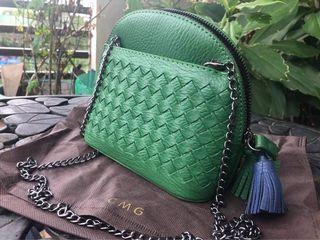 Authentic CMG green crossbody bag