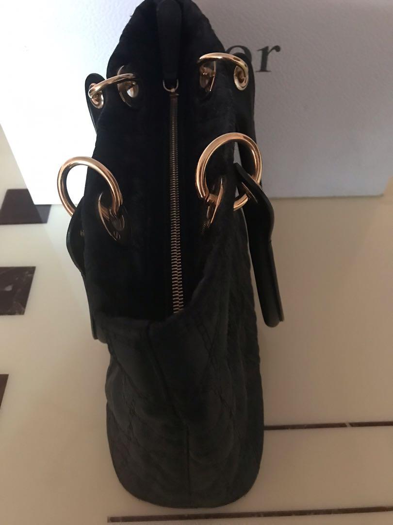 DIOR 01-RU-0150 BLACK CANNAGE TOTE BAG 217012919 #, Luxury, Bags & Wallets  on Carousell