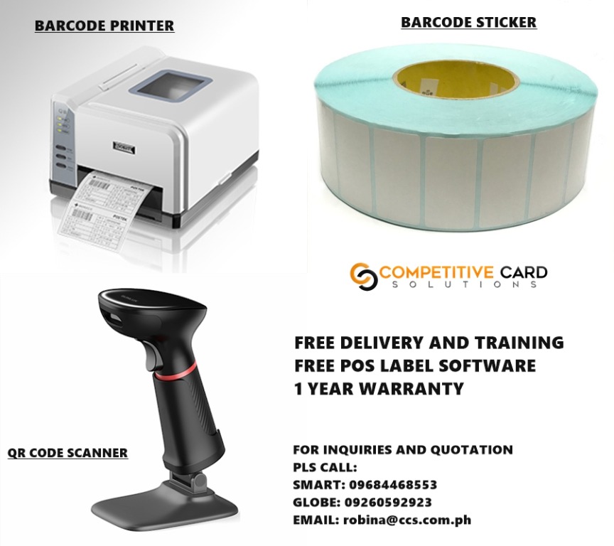 BARCODE PRINTER, QR CODE SCANNER AND LABEL STICKER, Computers & Tech