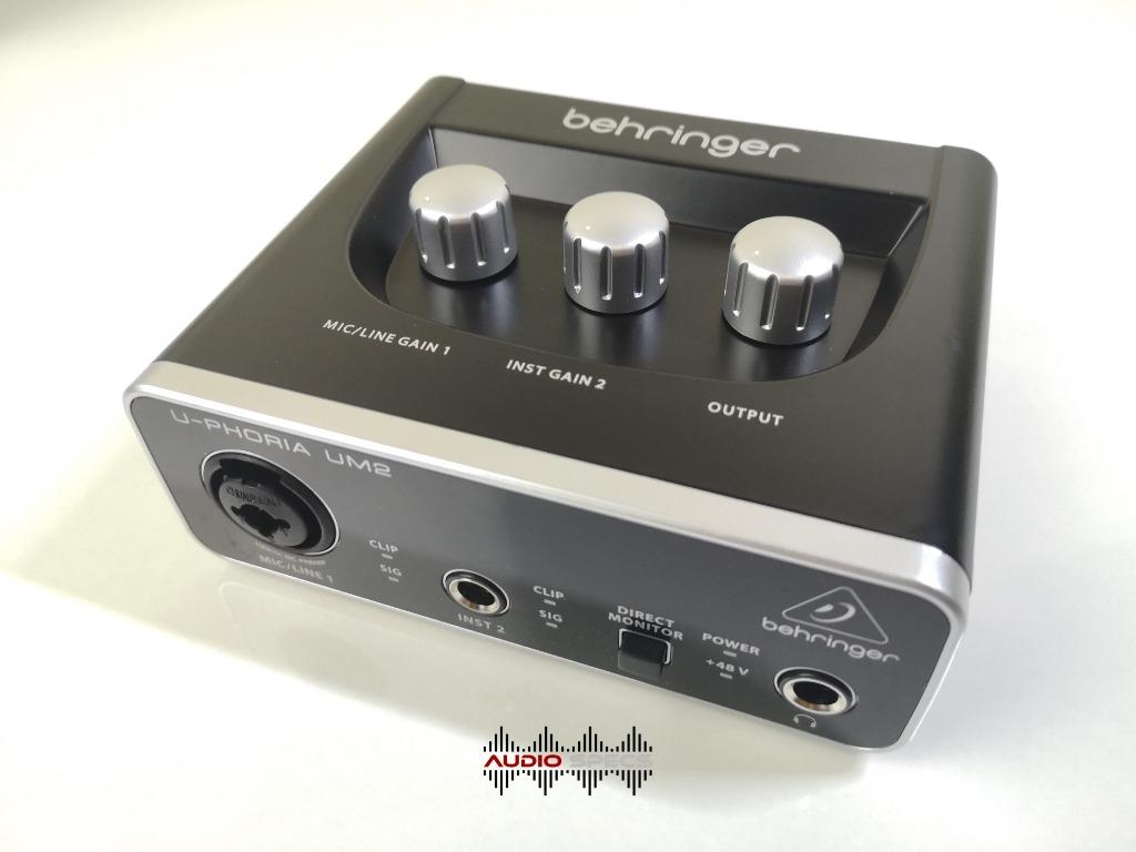 Behringer U-PHORIA UM2 USB audio interface for Recording (Category: Other Audio Equipment) located in Quezon City. Submitted by allanpauco (Listing ID 1091420725, Image 3). Description: 2x2 USB audio interface for recording microphones and instruments Audiophile 48 kHz resolution for professional audio quality. Maximum sampling rate: 48 kHz Compatible with popular recording software, including Avid pro tools, Ableton live, Steinberg Cubase, etc. 