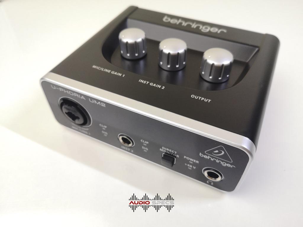 Behringer U-PHORIA UM2 USB audio interface for Recording (Category: Other Audio Equipment) located in Quezon City. Submitted by allanpauco (Listing ID 1091420725, Image 2). Description: 2x2 USB audio interface for recording microphones and instruments Audiophile 48 kHz resolution for professional audio quality. Maximum sampling rate: 48 kHz Compatible with popular recording software, including Avid pro tools, Ableton live, Steinberg Cubase, etc. 