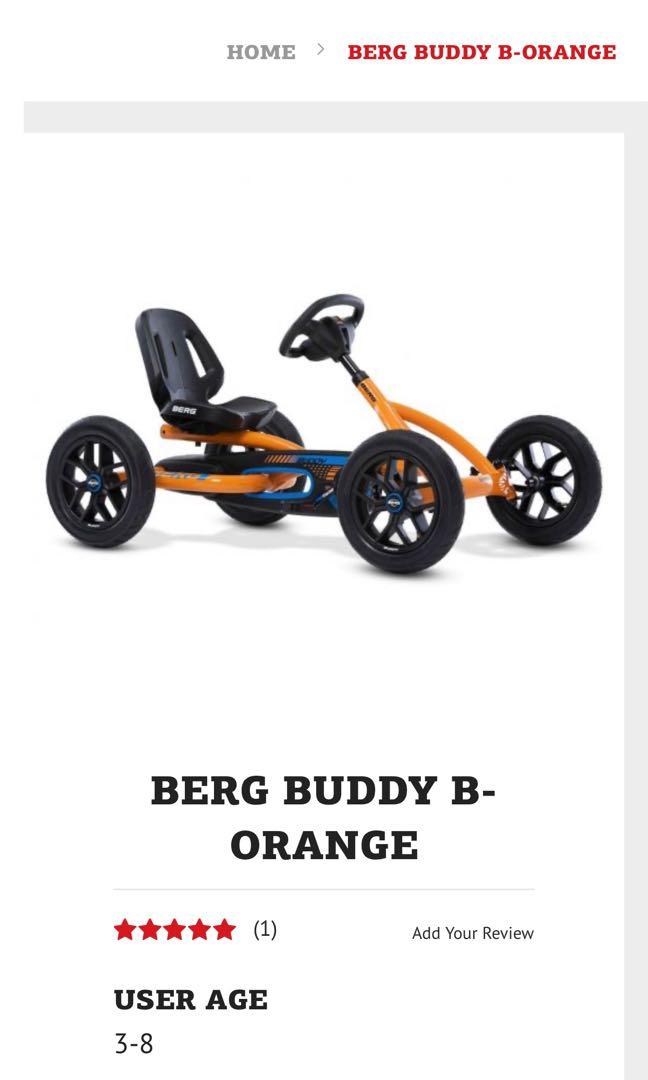BERG Pedal Go Cart, Car Buddy B-Orange outdoor toys for 3-8 years