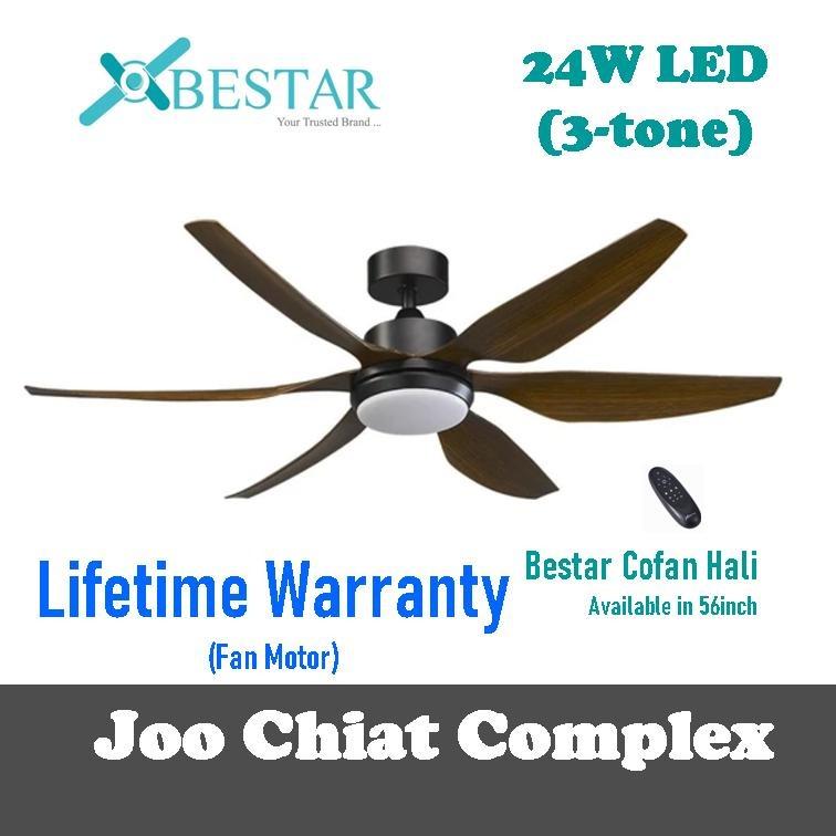 bestar hali cofan series dc motor ceiling fan with light 6 blade furniture home living lighting fans fans on carousell