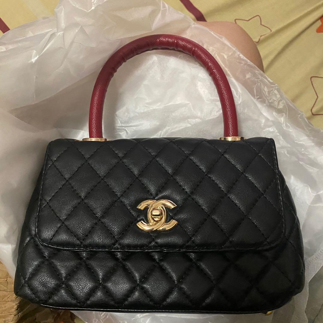 Black Chanel Coco Red Handle, Women's Fashion, Bags & Wallets, Cross-body  Bags on Carousell