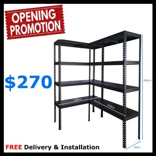 L Shape Metal Boltless Storage Rack for BTO HDB Bombshelter Storeroom ...