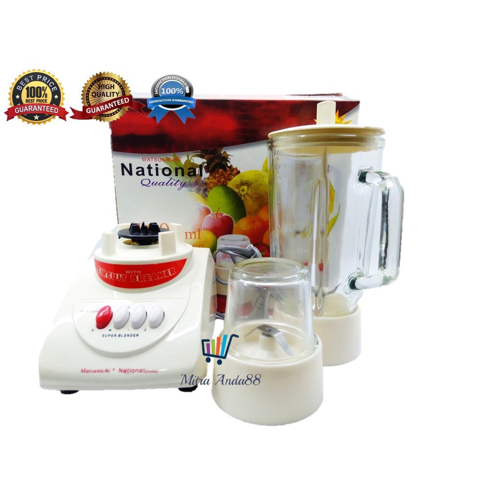 Blender National Quality Kaca 2 IN 1 Kapasitas 1 Liter, Kitchen
