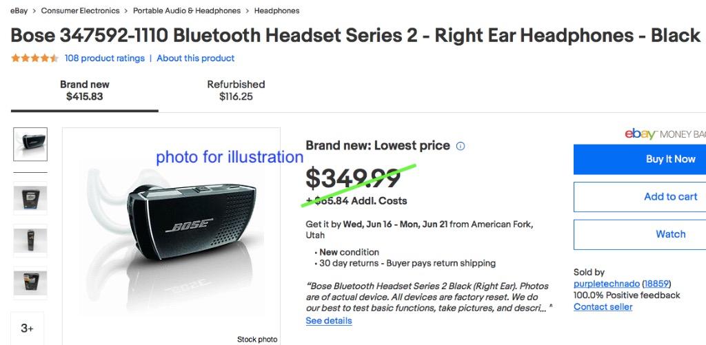 Bose bluetooth headset discount series 2 left ear