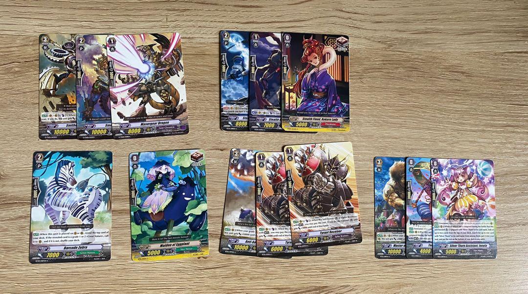 Cardfight Vanguard -Random Cards- (Category: Raw Singles) located in Dumaguete. Submitted by tresmarian3 (Listing ID 1091315770, Image 1). Description: Gear Chronicle (3 cards) Murakumo (3 cards) Great Nature and Neo Nectar (1 card each) Spike Brothers (3 cards) Pale Moon (3 cards) RFS: Daughter doesn’t play and collect anymore Pm for more pics.