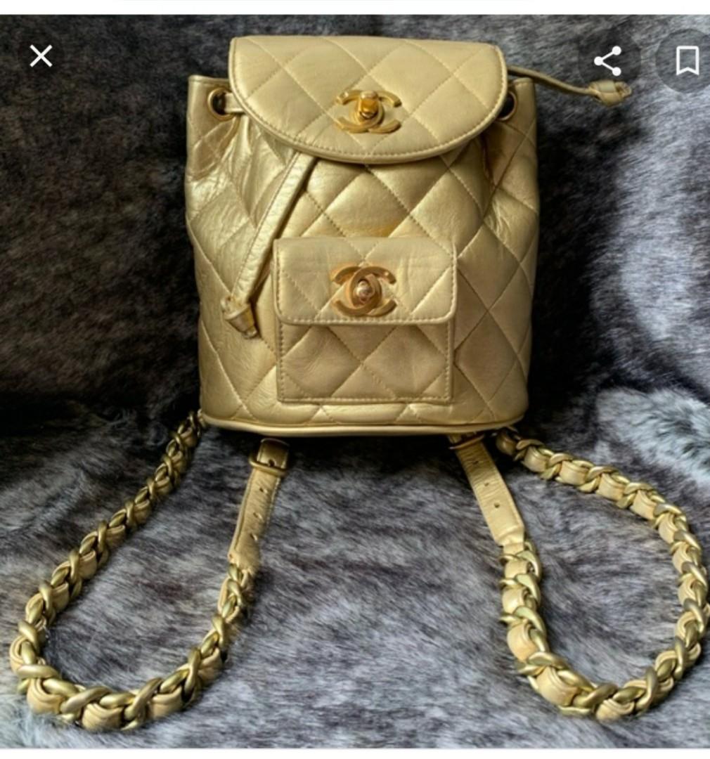 Chanel Vintage Gold Backpack