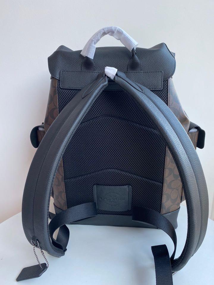 Hudson backpack in signature canvas with varsity stripe 2025
