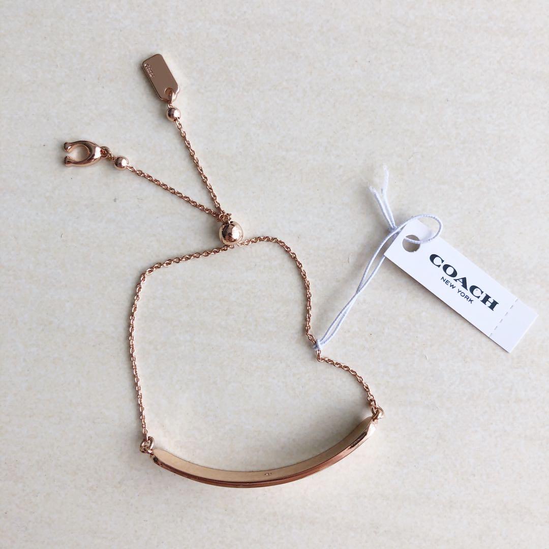 Coach Rosegold Bar Slider Bracelet