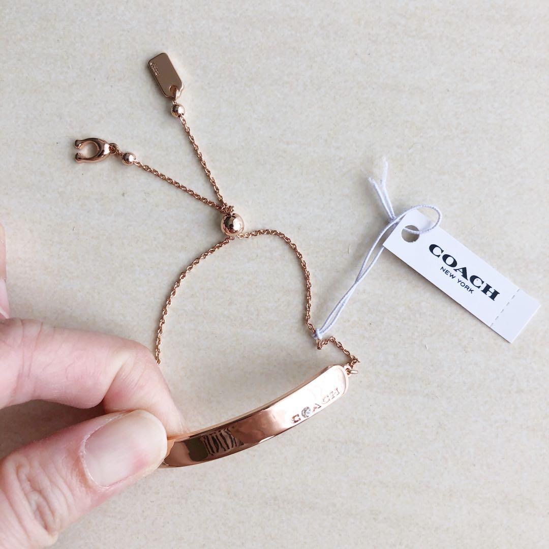 Coach Rosegold Bar Slider Bracelet