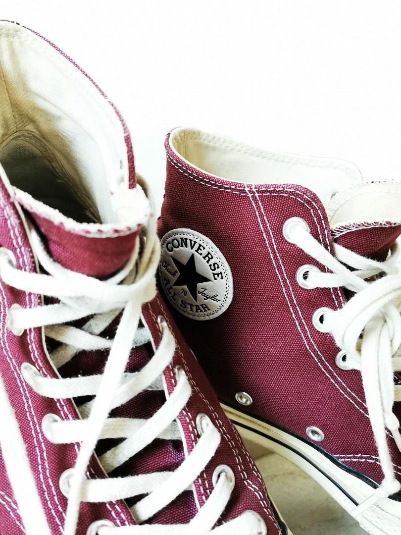Converse CHUCK 70 HI DARK BURGUNDY Canvas Shoes Sneakers