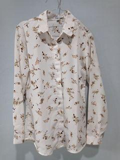 Floral pattern white shirt