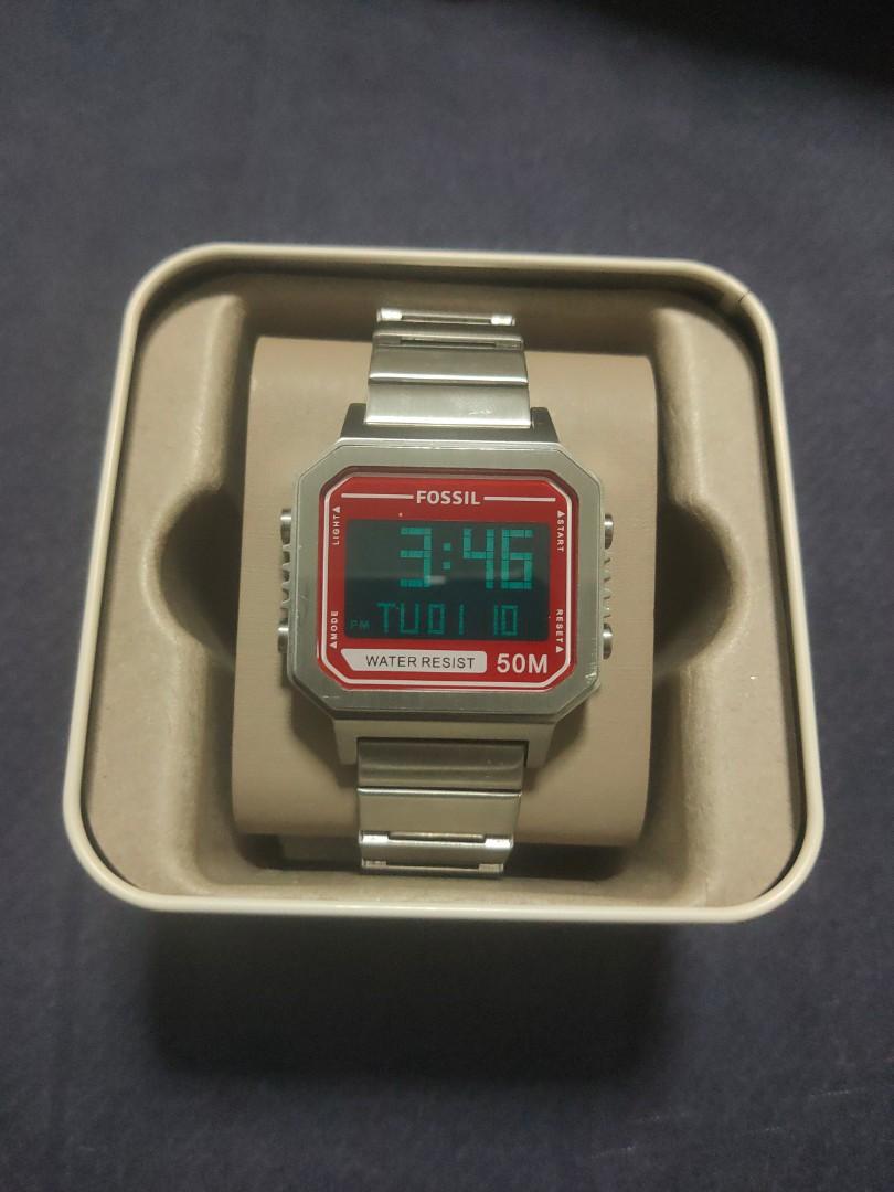 Fossil slater digital watch clearance